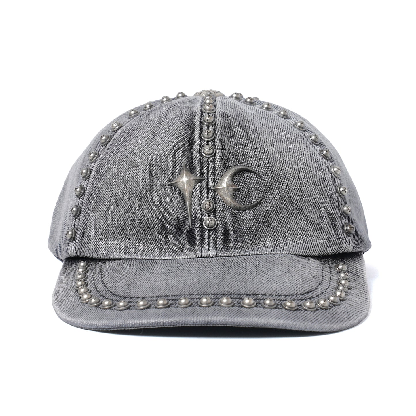 STUDDED DENIM CAP / BLACK