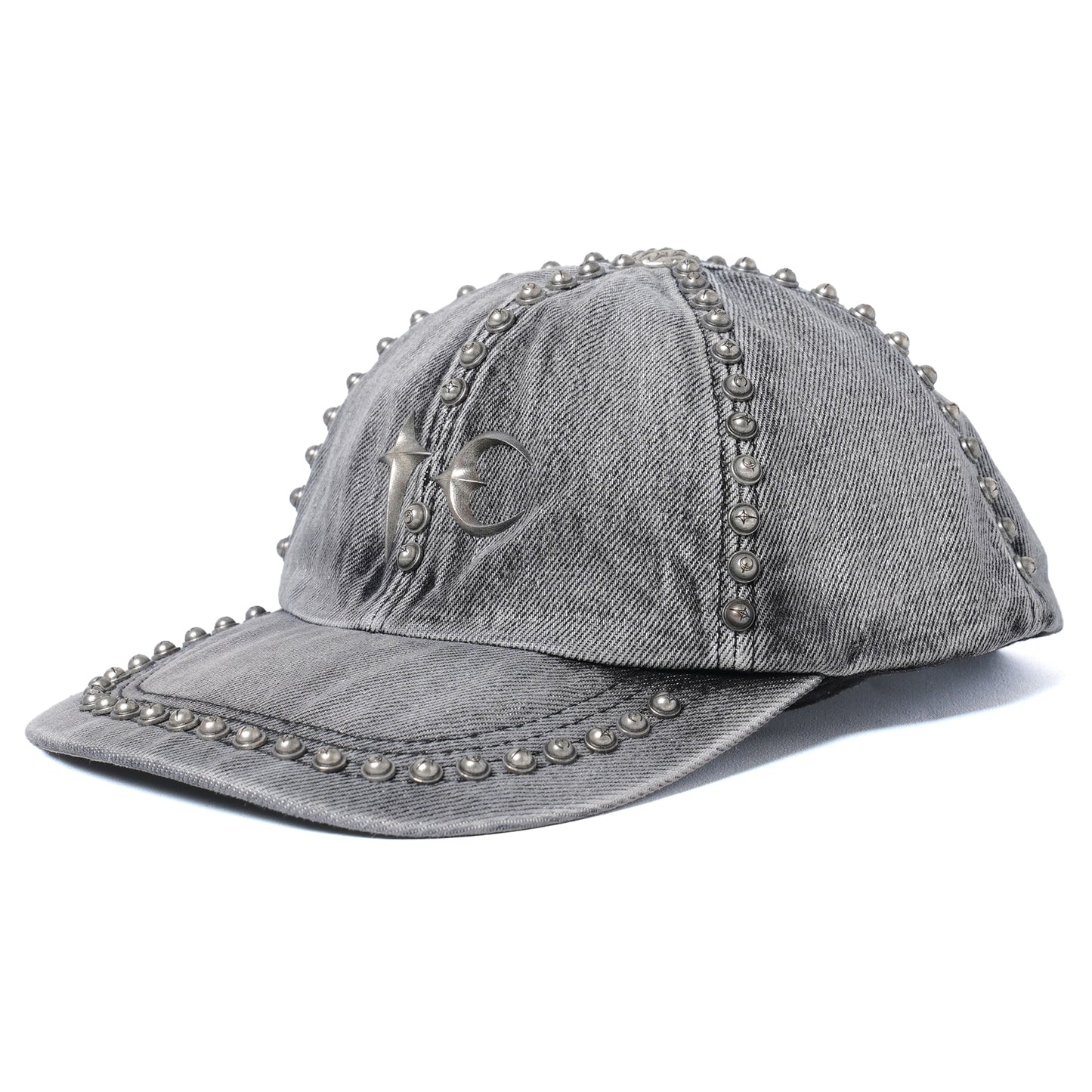 STUDDED DENIM CAP / BLACK