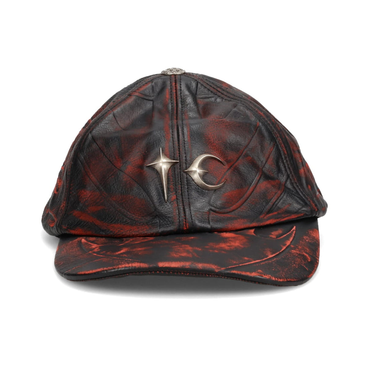 TC LEATHER CHOPPER CAP / RED