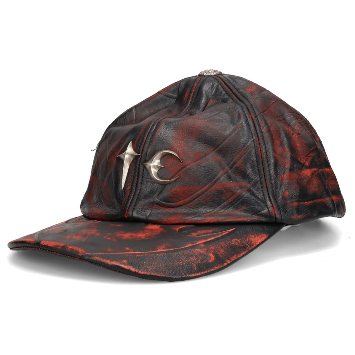 TC LEATHER CHOPPER CAP / RED