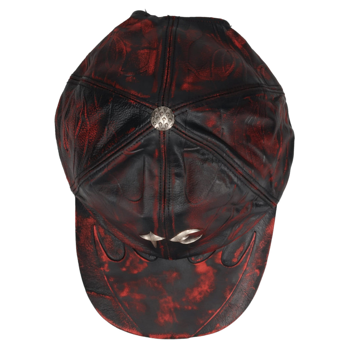 TC LEATHER CHOPPER CAP / RED