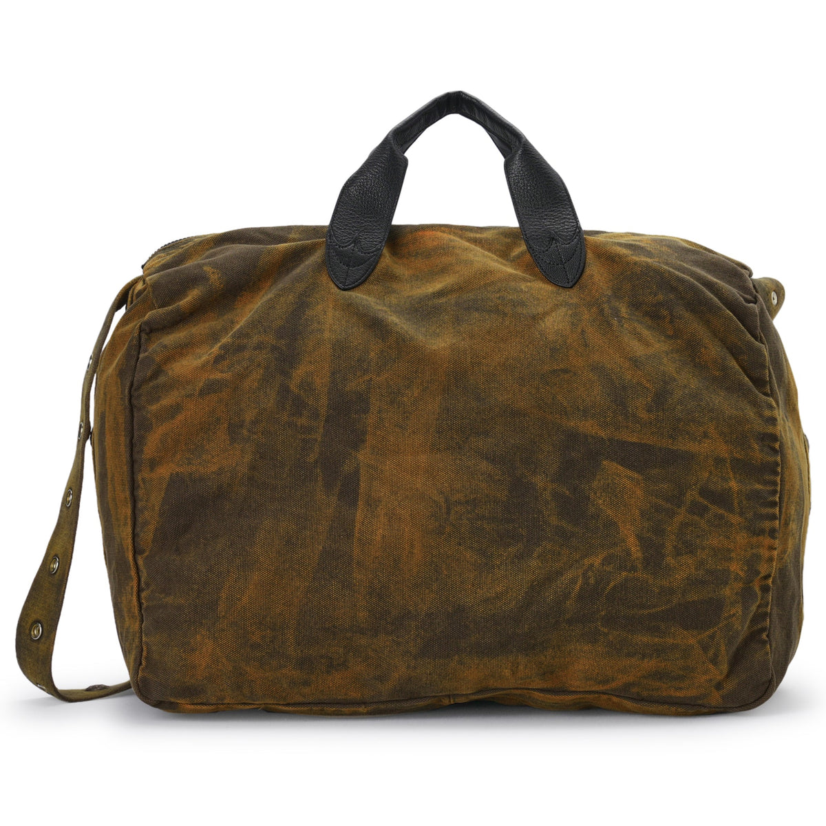 TWO TONE WASHED CANVAS CROSSBODY BAG / OLIVE