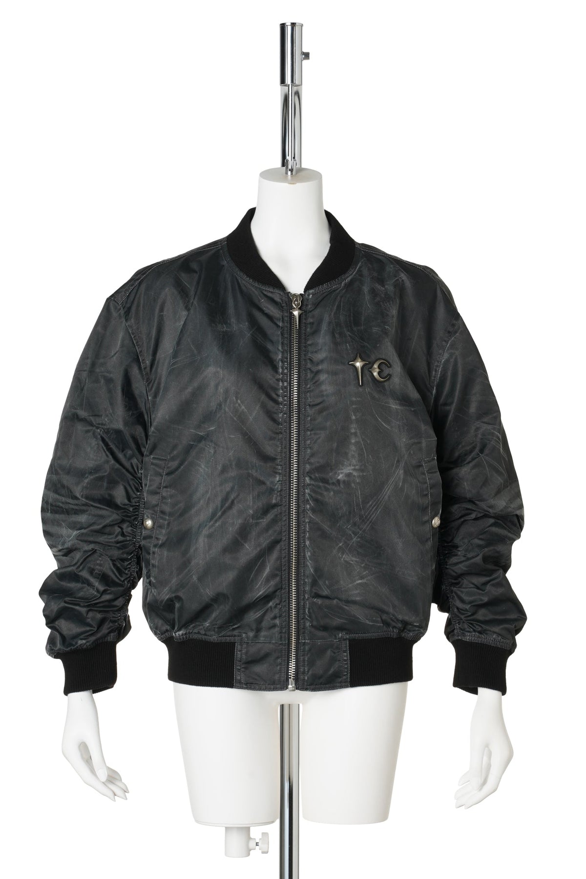 JAMONG TWO TONE WASHED MA-1 JACKET / BLACK