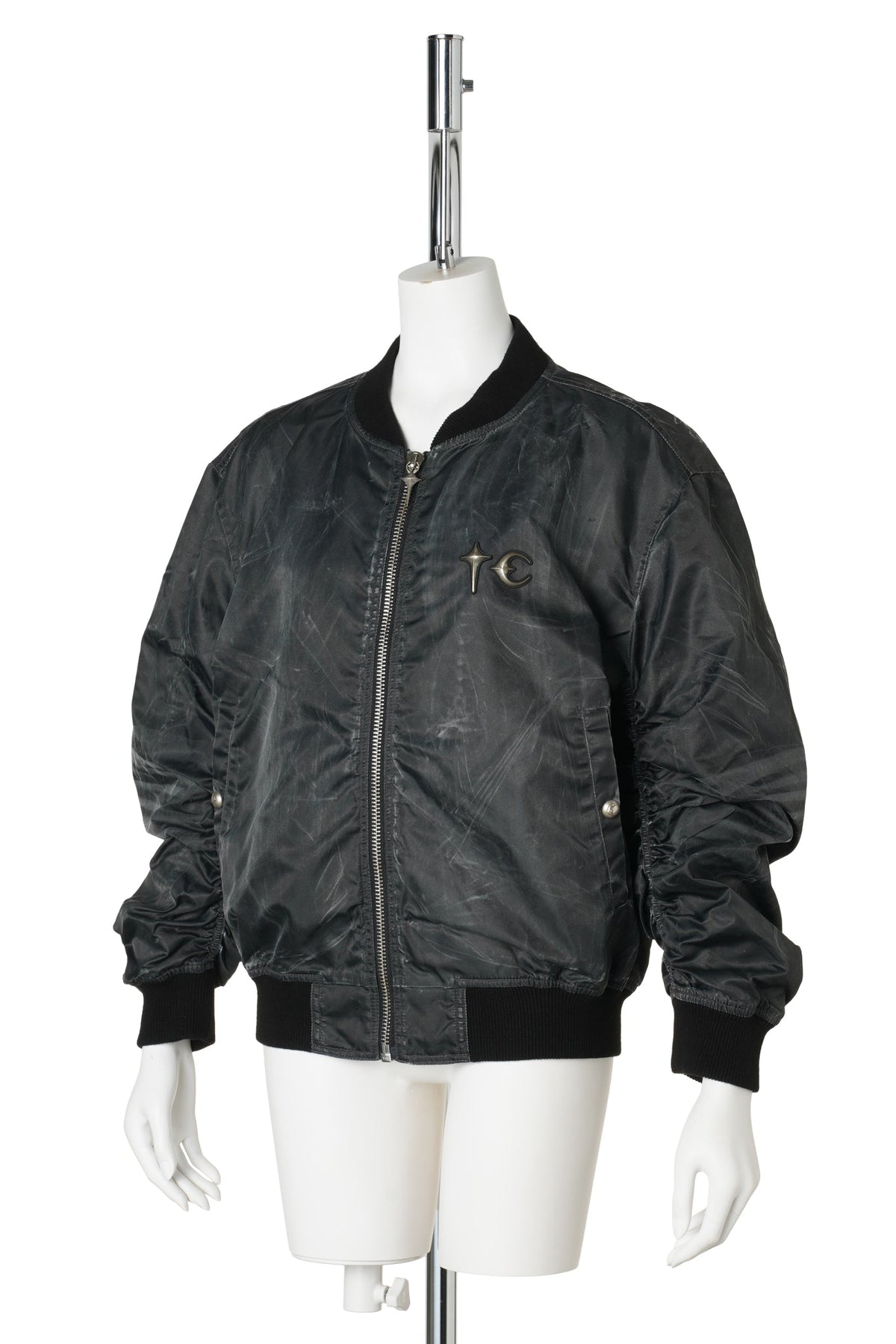 JAMONG TWO TONE WASHED MA-1 JACKET / BLACK