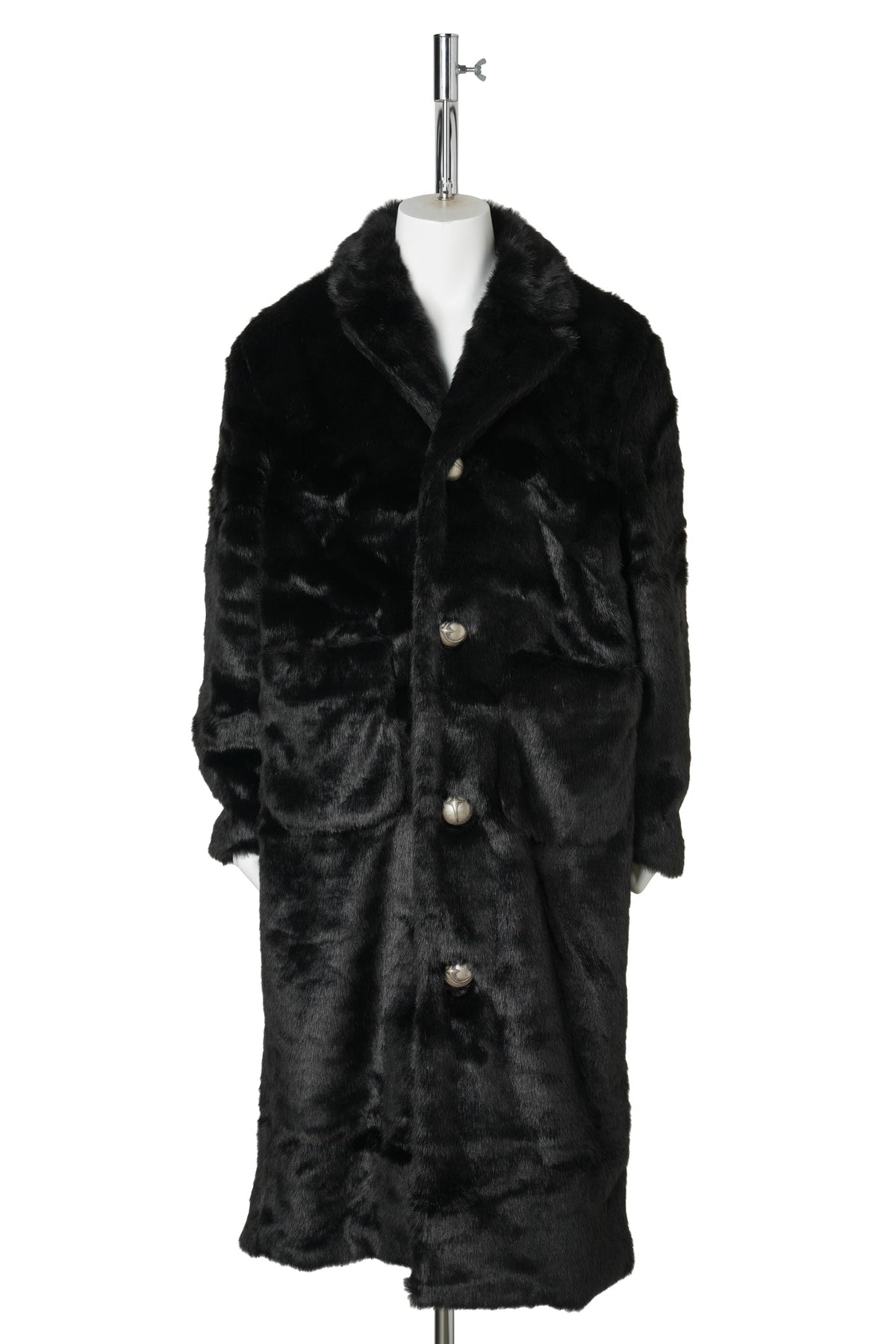 THREE RIDING SKULL FUR COAT / BLACK