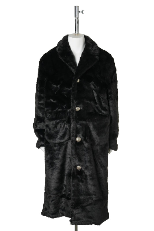 THREE RIDING SKULL FUR COAT / BLACK