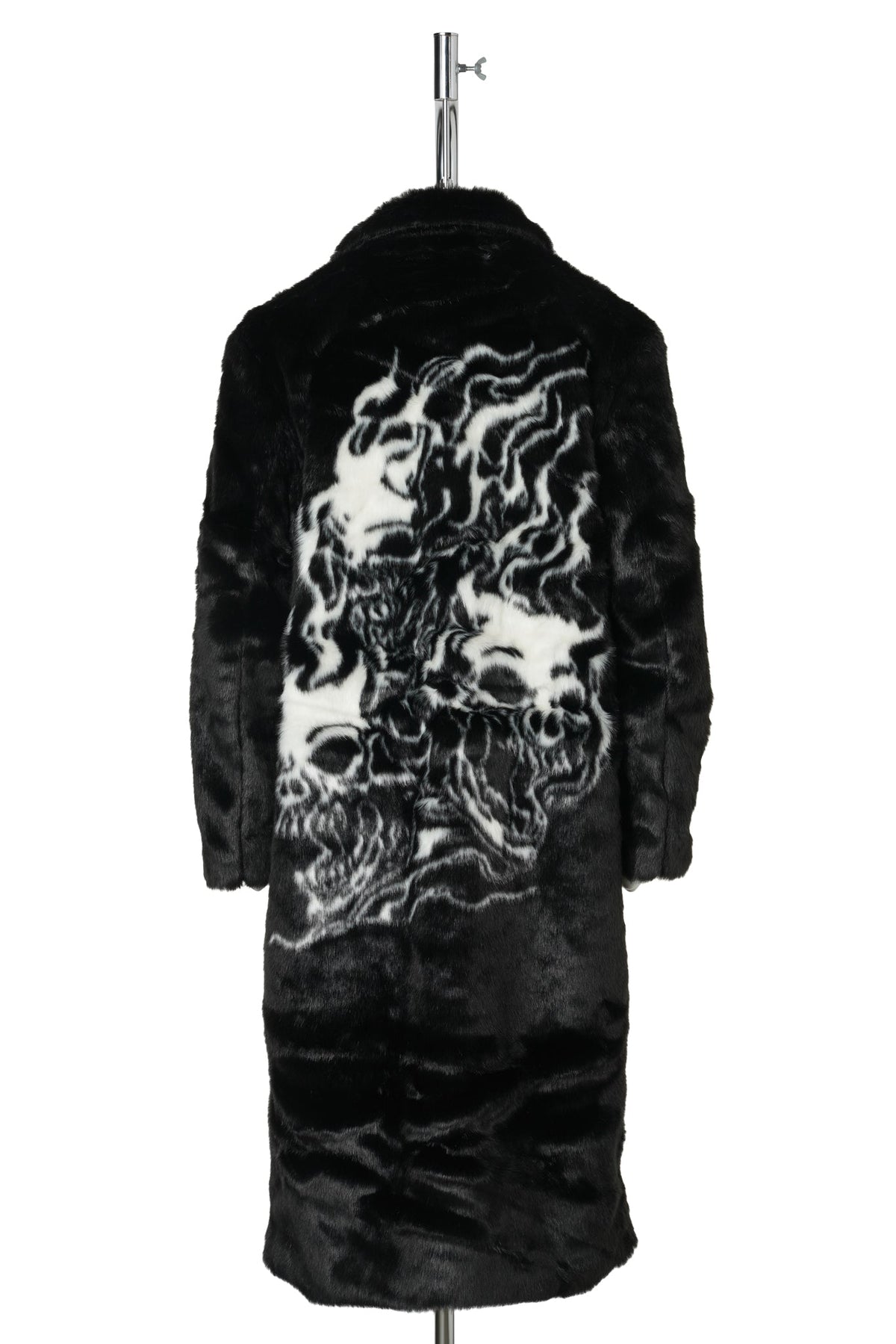 THREE RIDING SKULL FUR COAT / BLACK