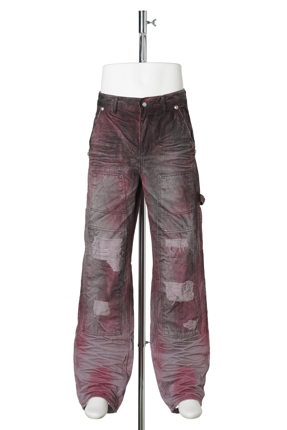 TWO TONE WASHED CARPENTER PANTS / GREY