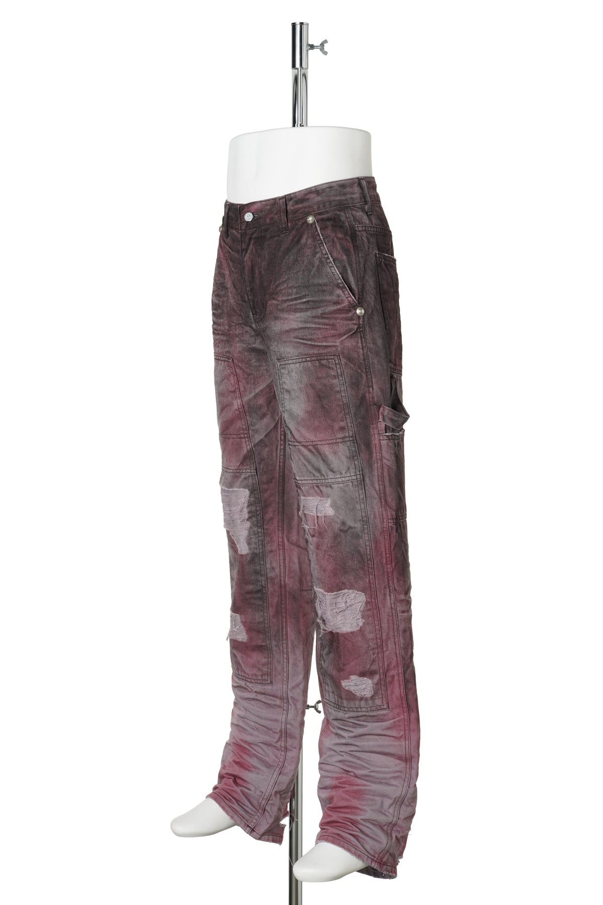TWO TONE WASHED CARPENTER PANTS / GREY