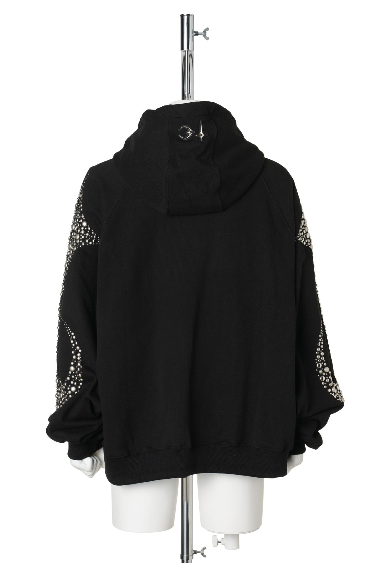 IRON STEEL FOCUS ZIP-UP HOODIE / BLACK