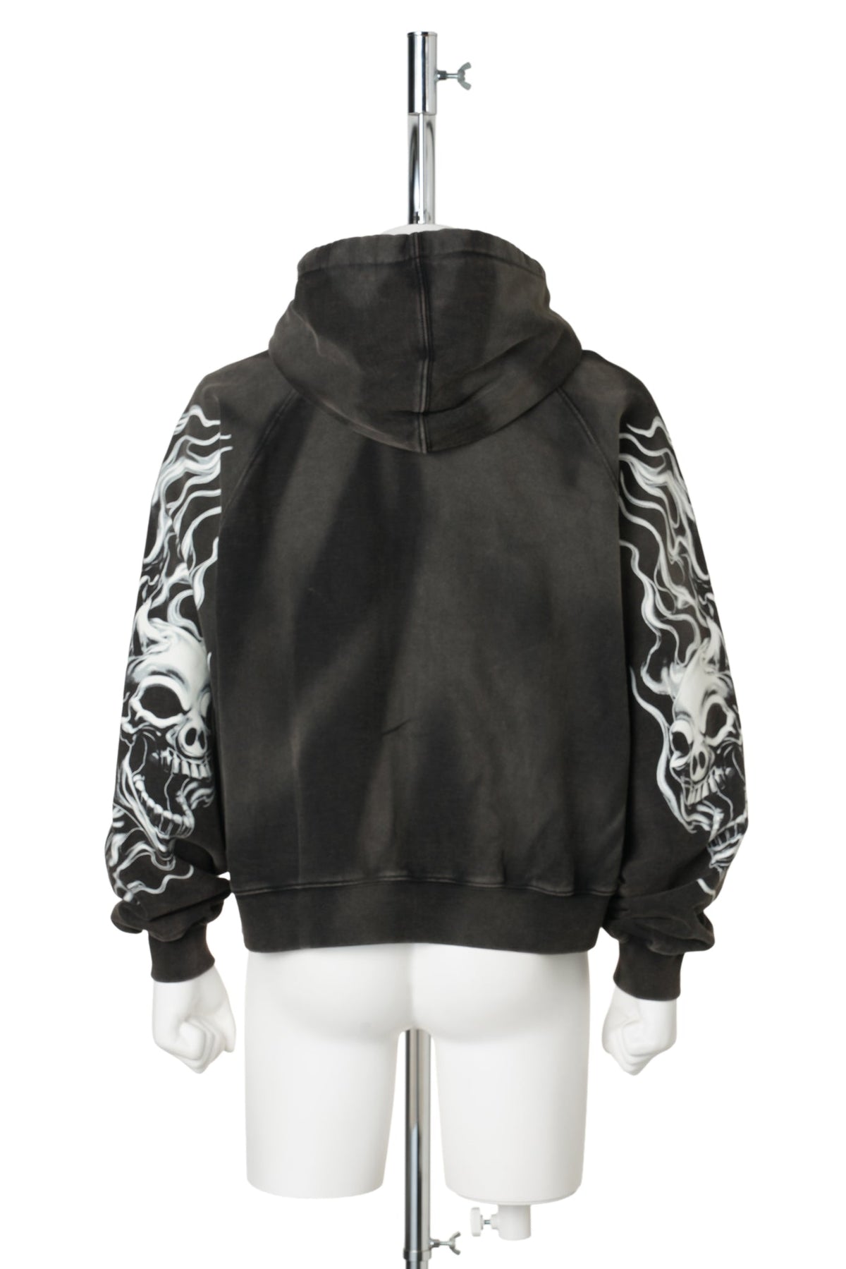 SIX RIDING SKULL ZIP-UP HOODIE / BLACK