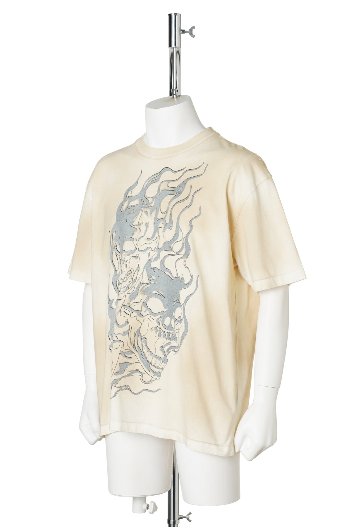 THREE RIDING SKULL DIRT T-SHIRT / WHITE