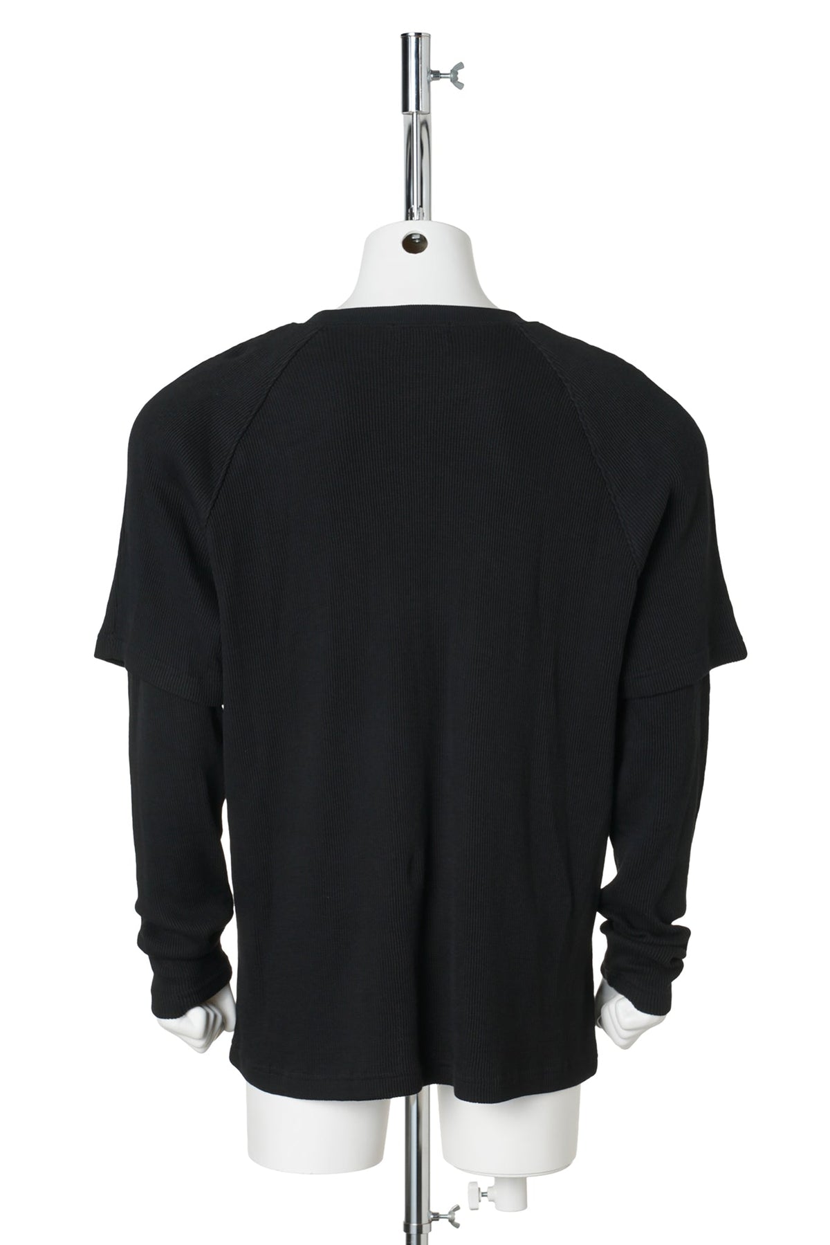 BULK SHOULDER THREE RIDING SKULL LAYERED T-SHIRT / BLACK