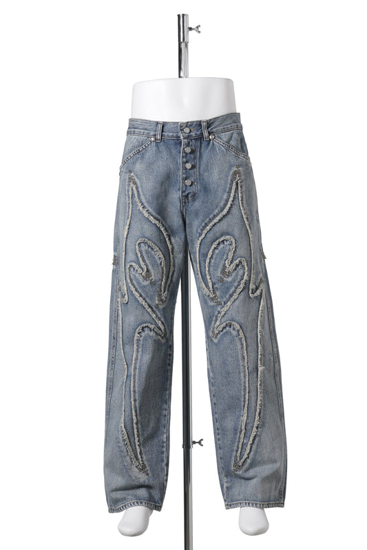 TRIBAL DENIM PANTS / BLUE
