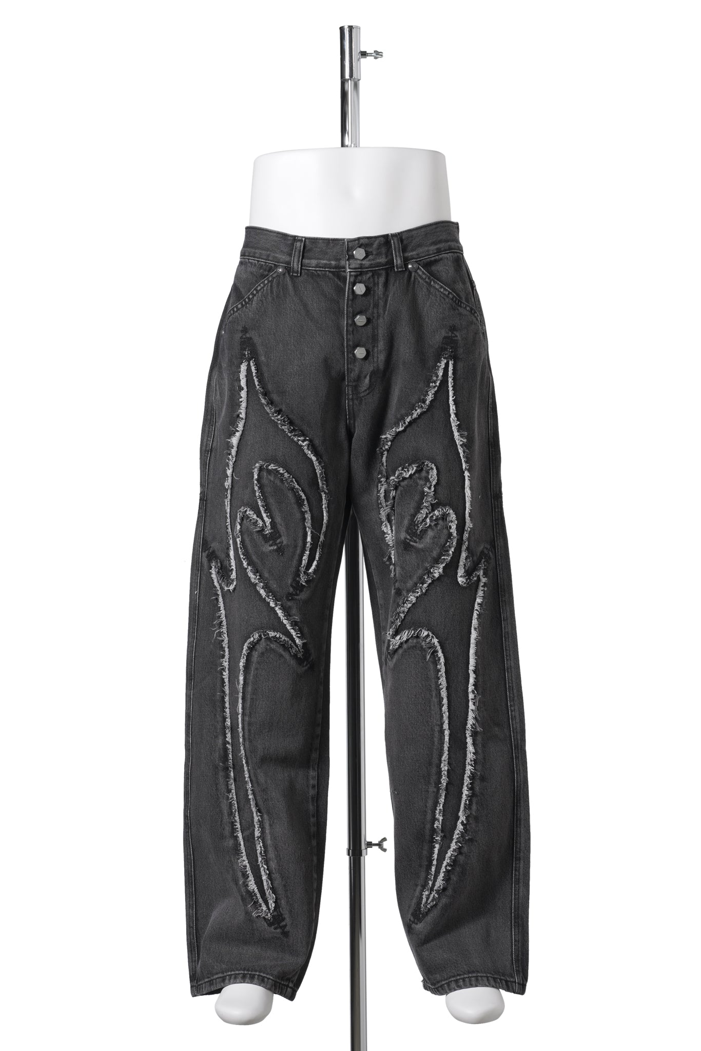TRIBAL DENIM PANTS / BLACK