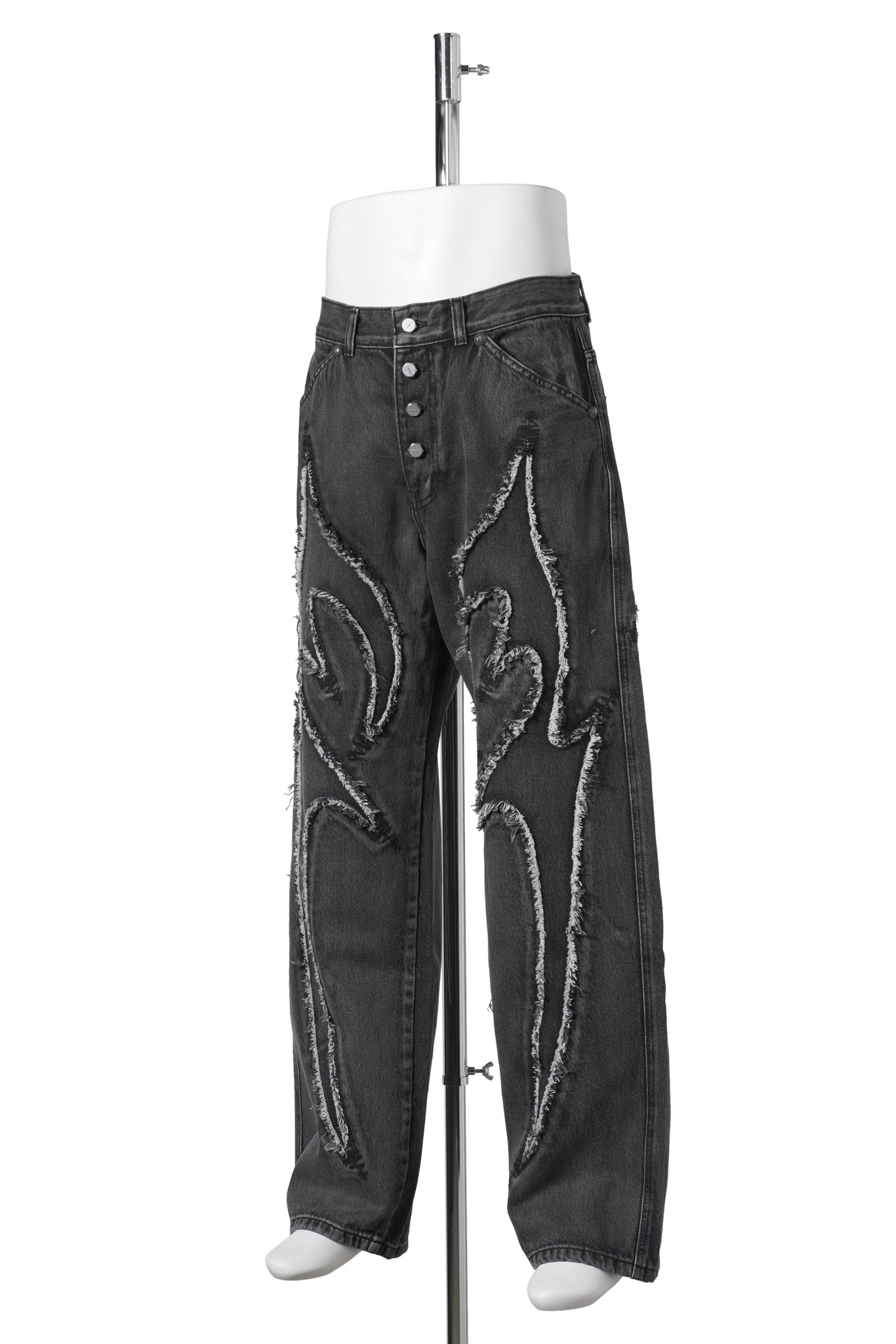 TRIBAL DENIM PANTS / BLACK