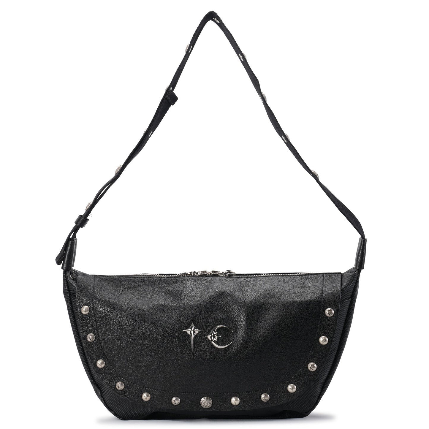 GOAT SKIN DRAGON MESSENGER BAG / BLACK