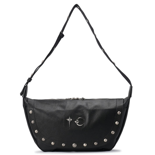 GOAT SKIN DRAGON MESSENGER BAG / BLACK