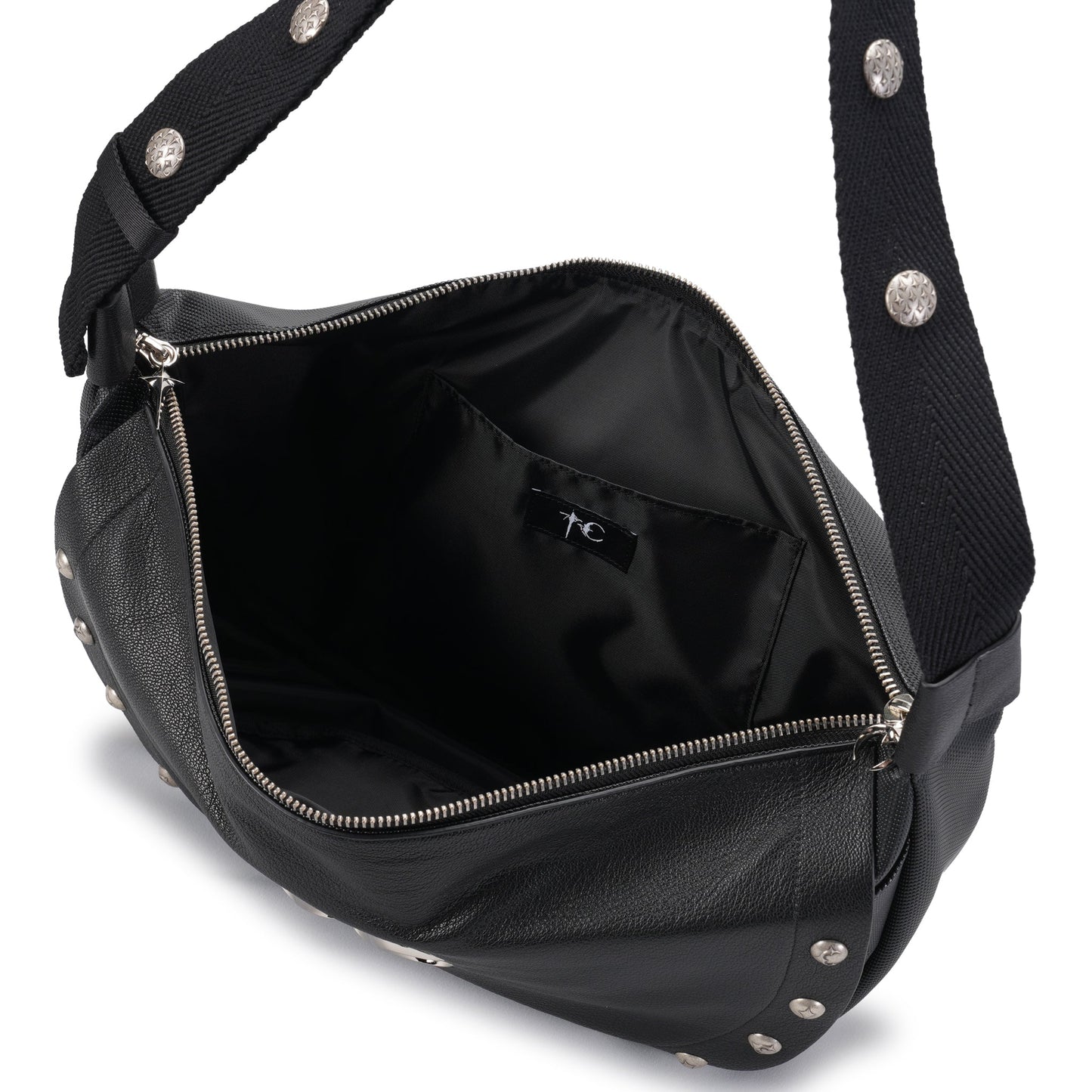 GOAT SKIN DRAGON MESSENGER BAG / BLACK