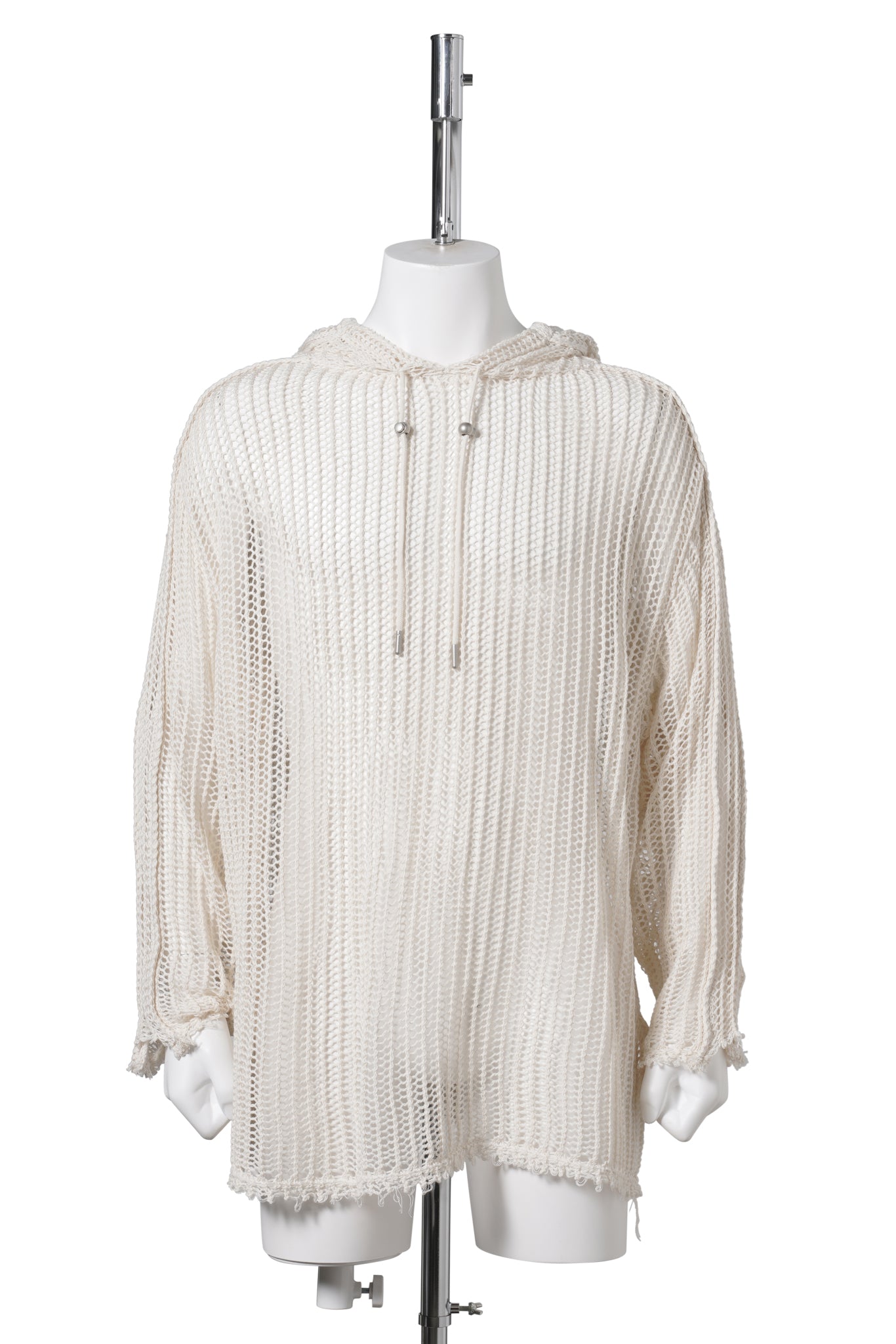 TC LINE MESH KNIT HOODIE / WHITE