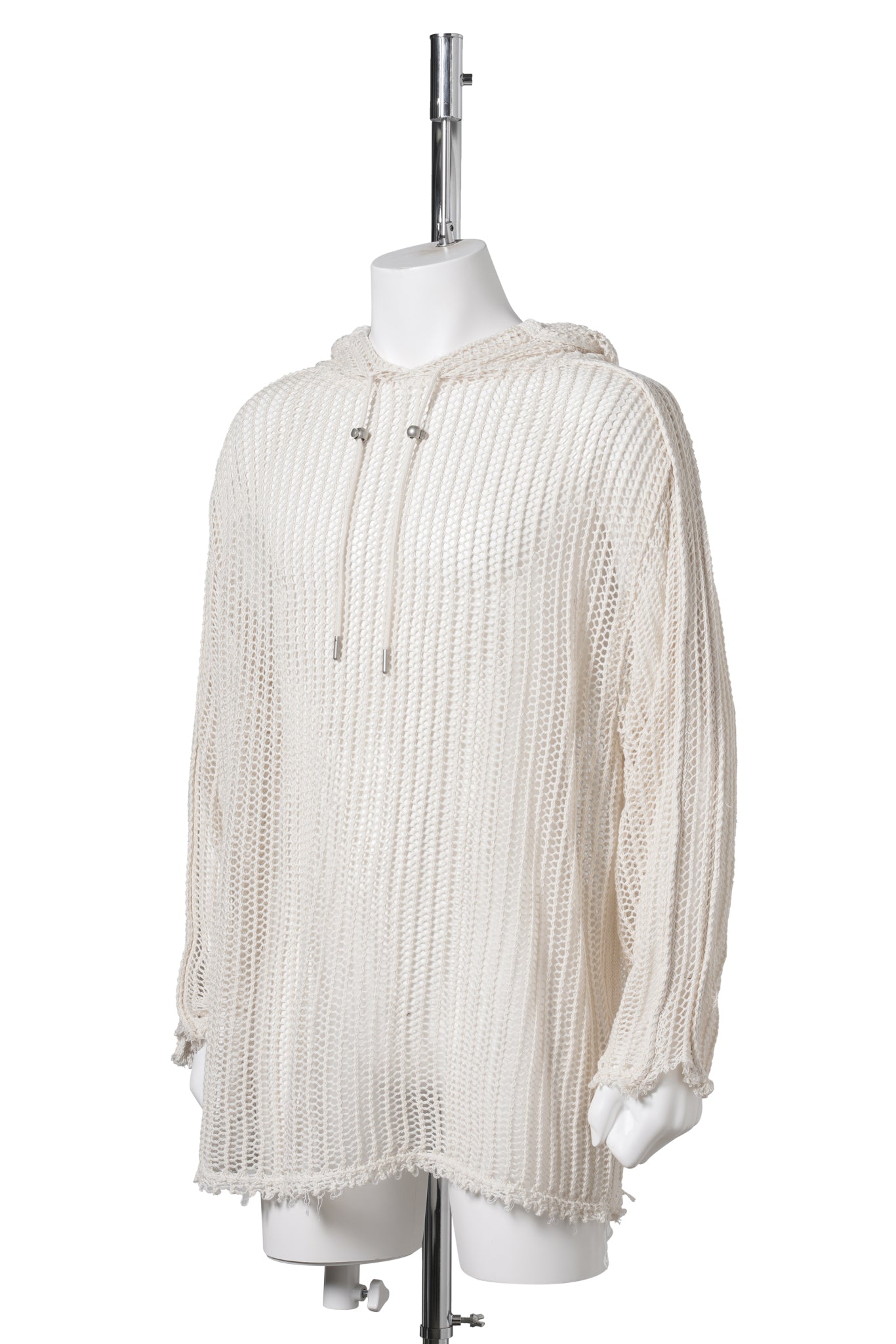 TC LINE MESH KNIT HOODIE / WHITE