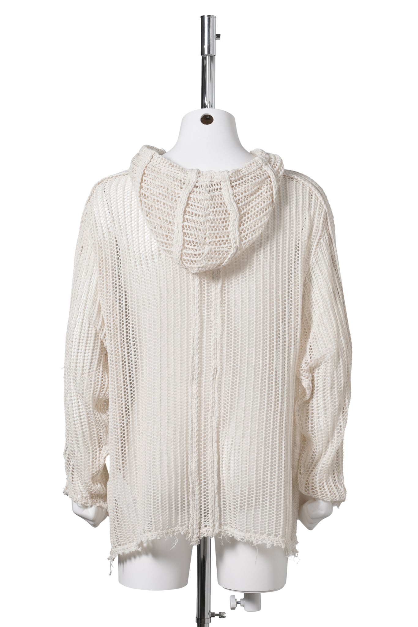 TC LINE MESH KNIT HOODIE / WHITE