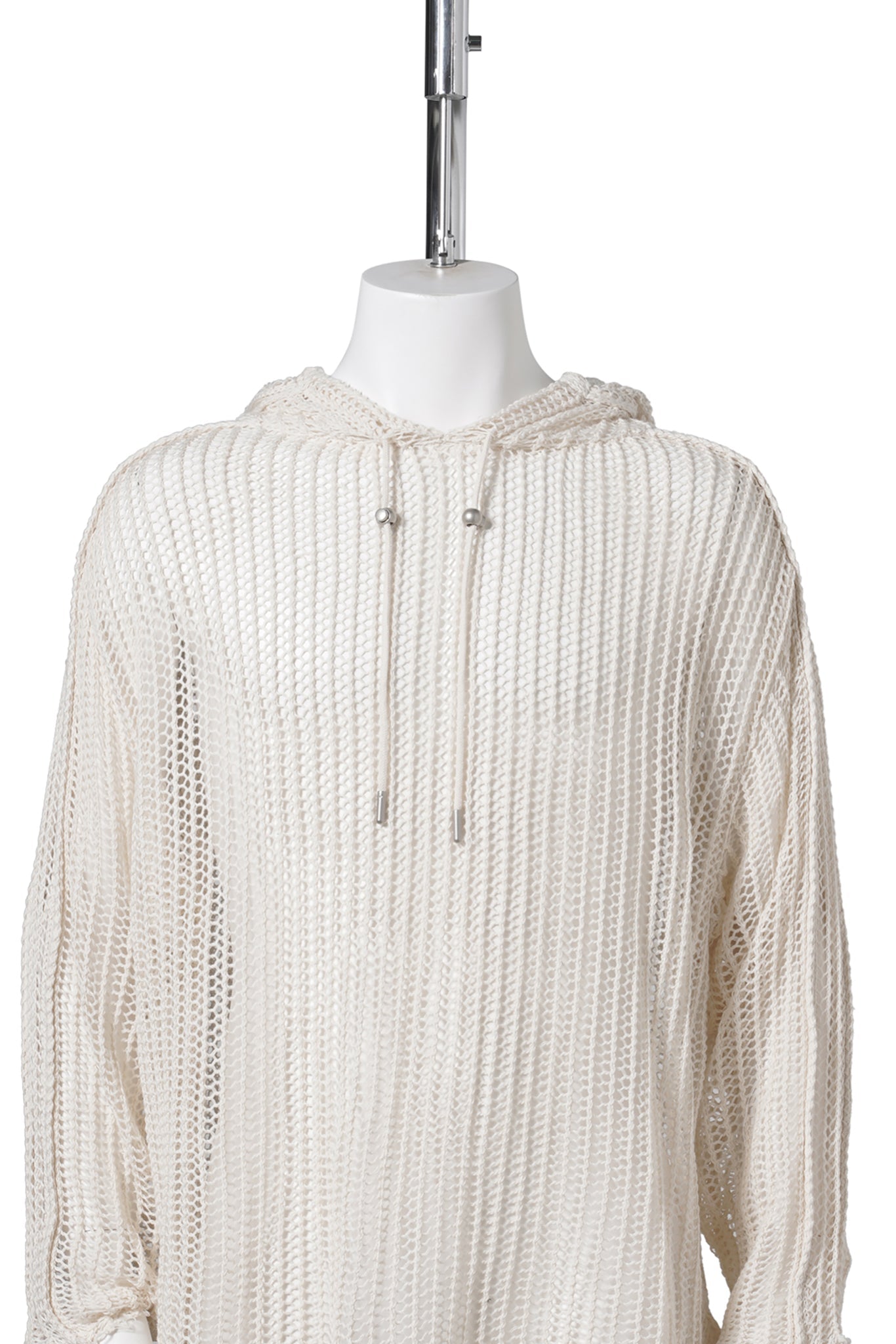 TC LINE MESH KNIT HOODIE / WHITE