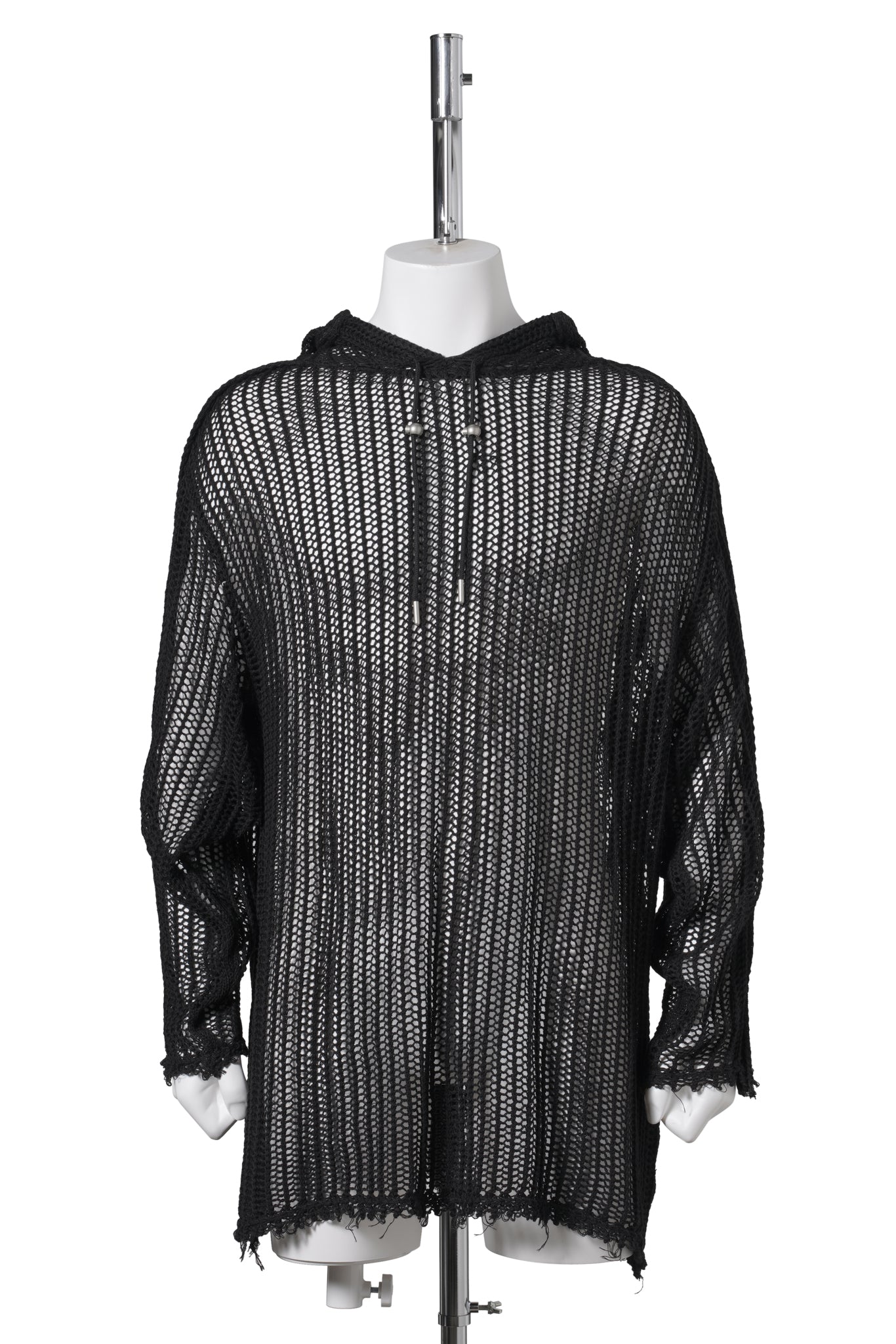 TC LINE MESH KNIT HOODIE / BLACK