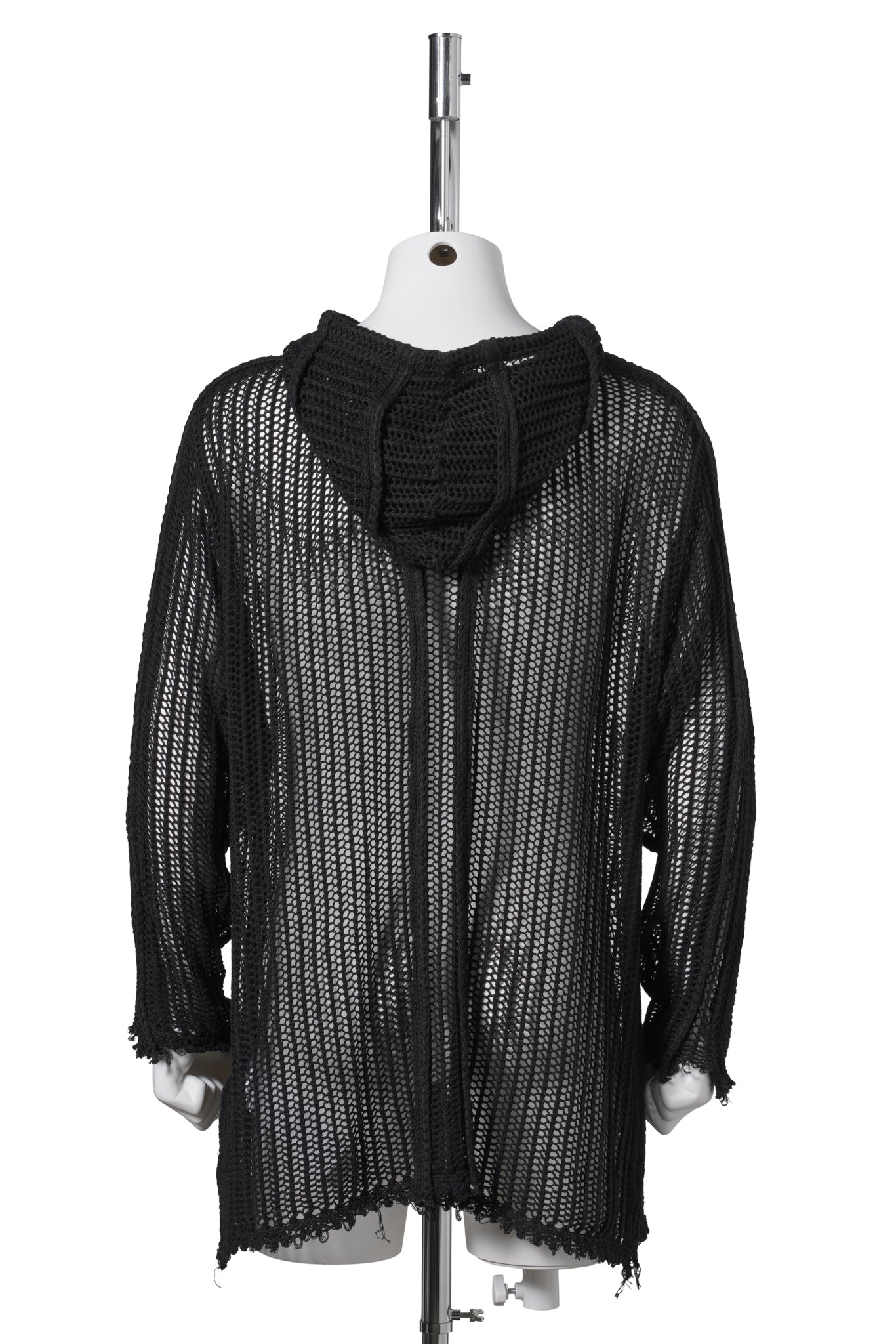 TC LINE MESH KNIT HOODIE / BLACK