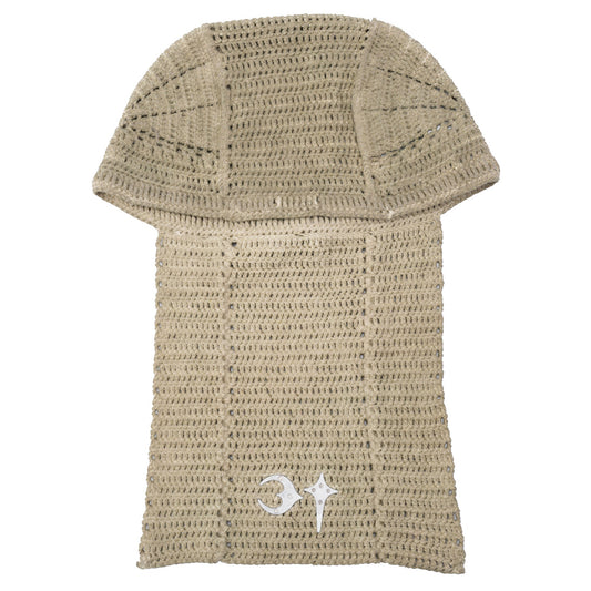 TC DESTROYED CROCHET TAIL HAT / BEIGE