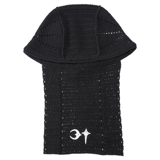 TC DESTROYED CROCHET TAIL HAT / BLACK