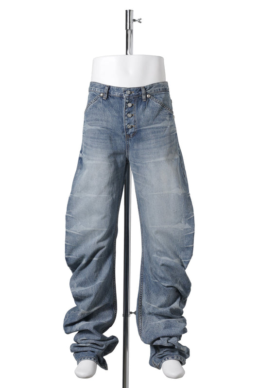 TC LASER WASHED PARKOUR DENIM PANTS / BLUE