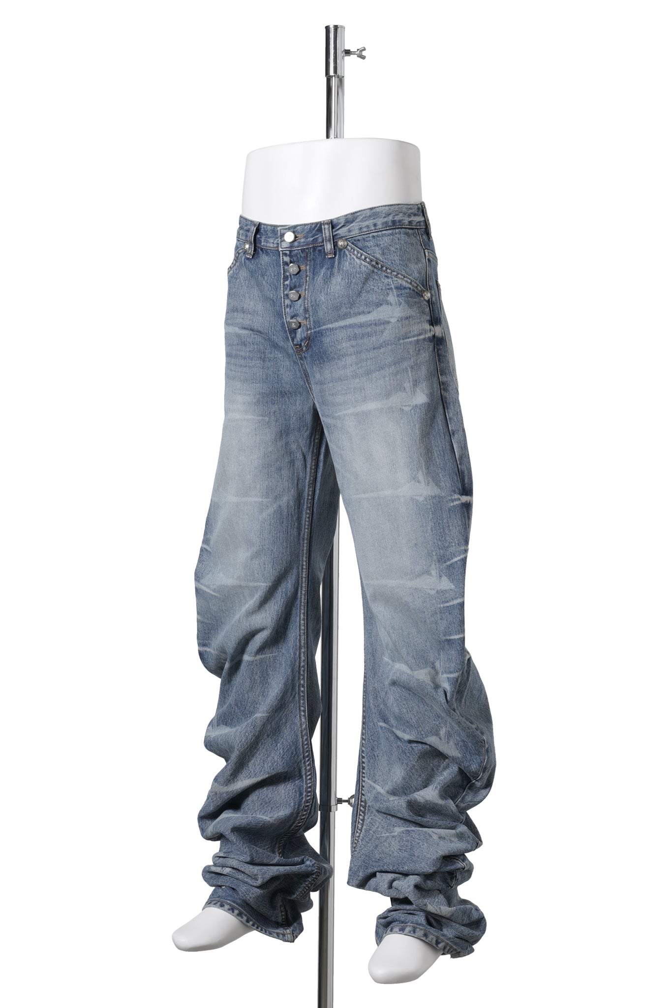 TC LASER WASHED PARKOUR DENIM PANTS / BLUE