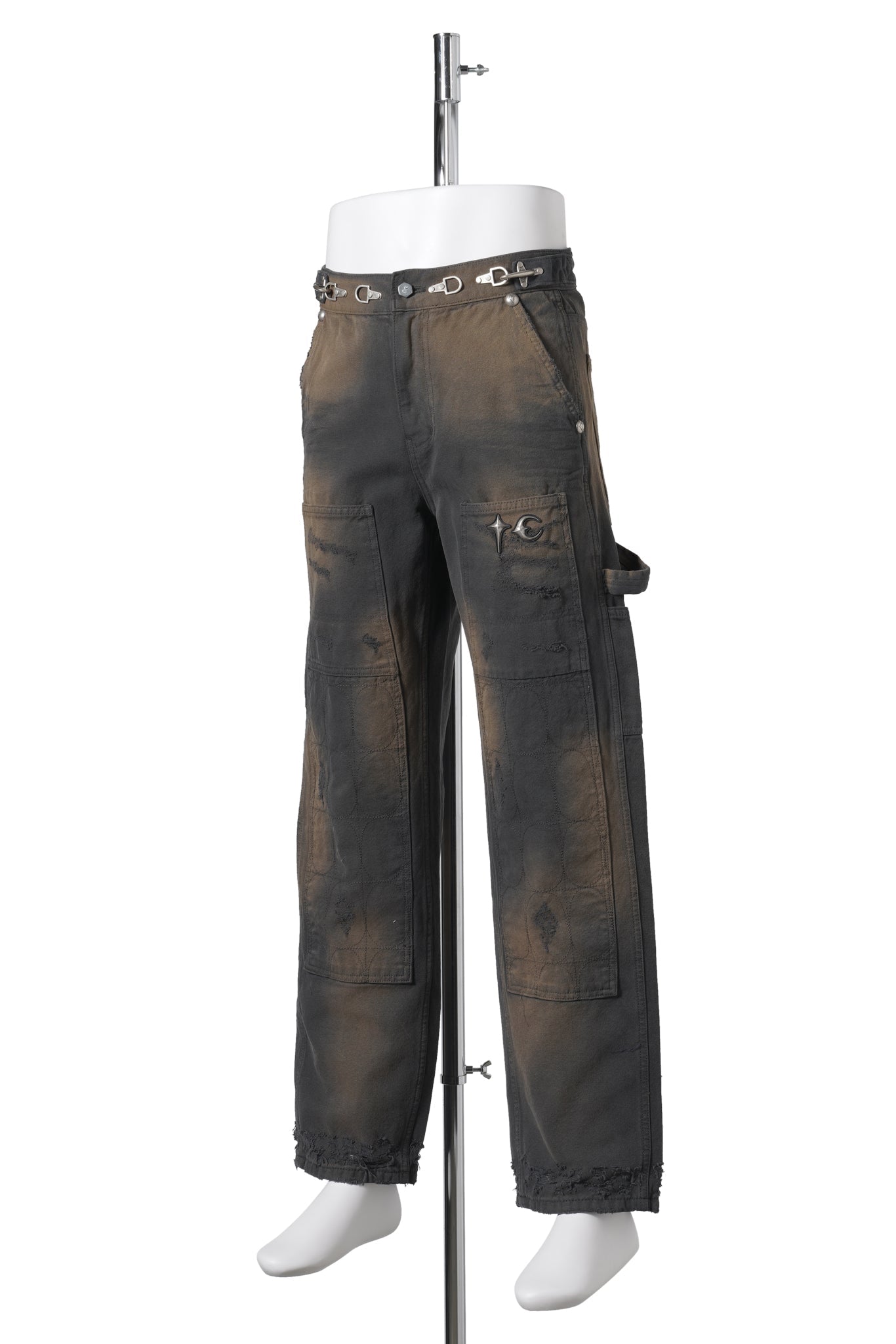 TC TWO TONE WASHED PANTS / RUST BLACK