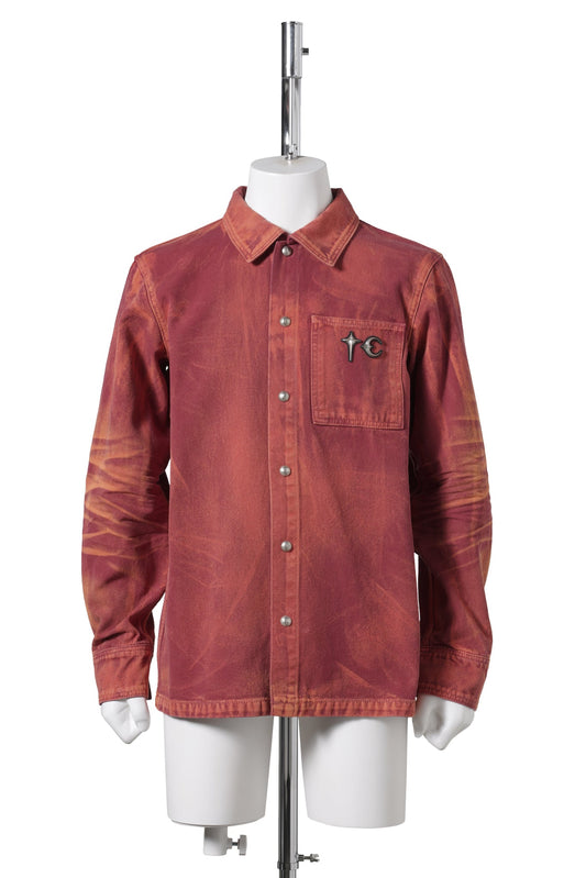 TC TWO TONE WASHED SHIRT / RED