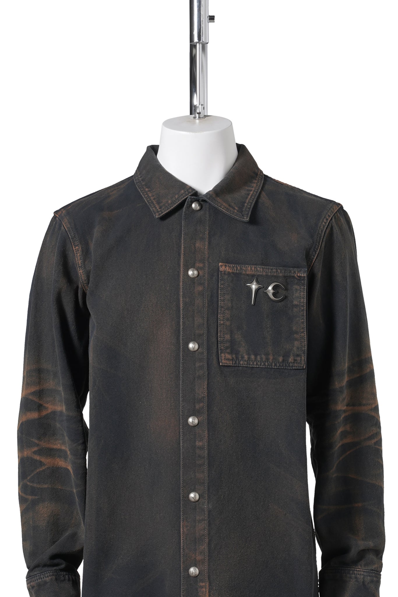 TC TWO TONE WASHED SHIRT / RUST BLACK
