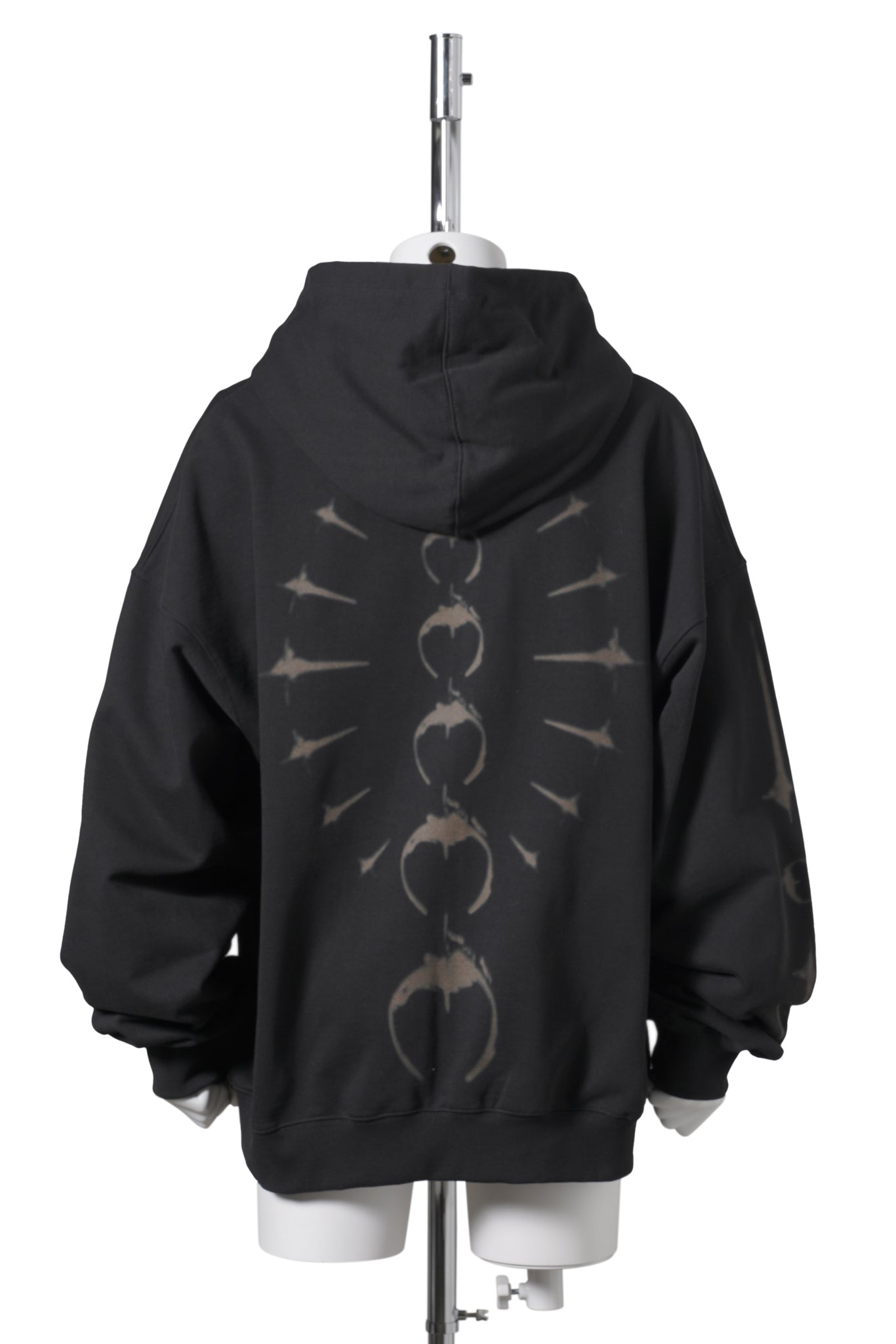 TC RIBCAGE ZIP-UP HOODIE / BLACK