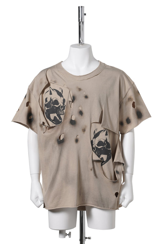 DEAD INSIDE DOUBLE LAYER T-SHIRT / BEIGE