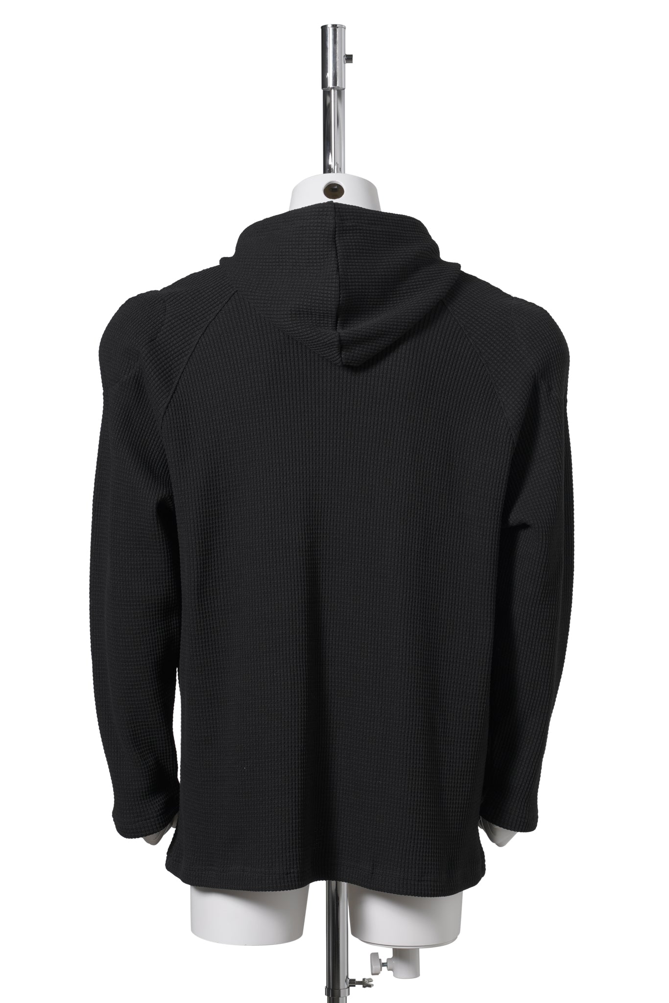 BULK SHOULDER WAFFLE HOODIE / BLACK