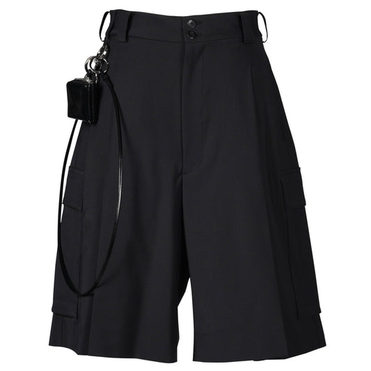 WIDE CARGO SHORTS / BLACK