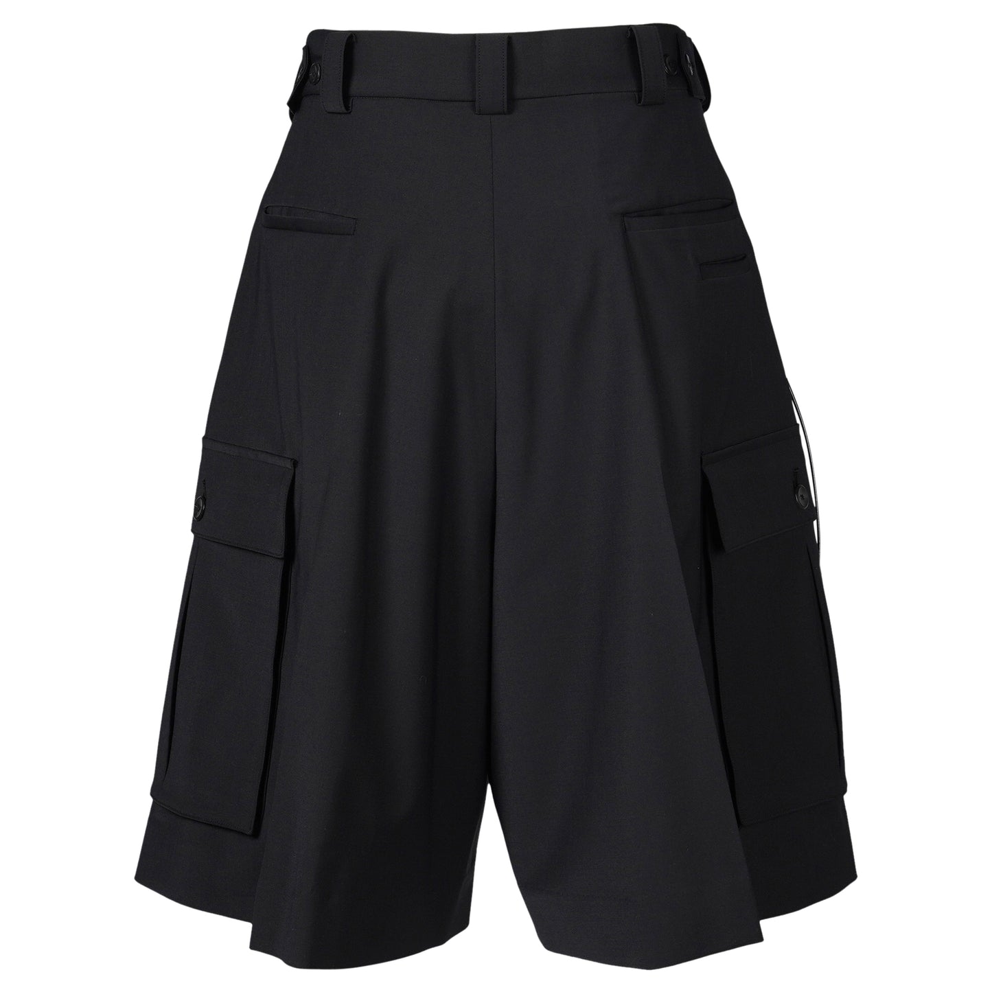 WIDE CARGO SHORTS / BLACK