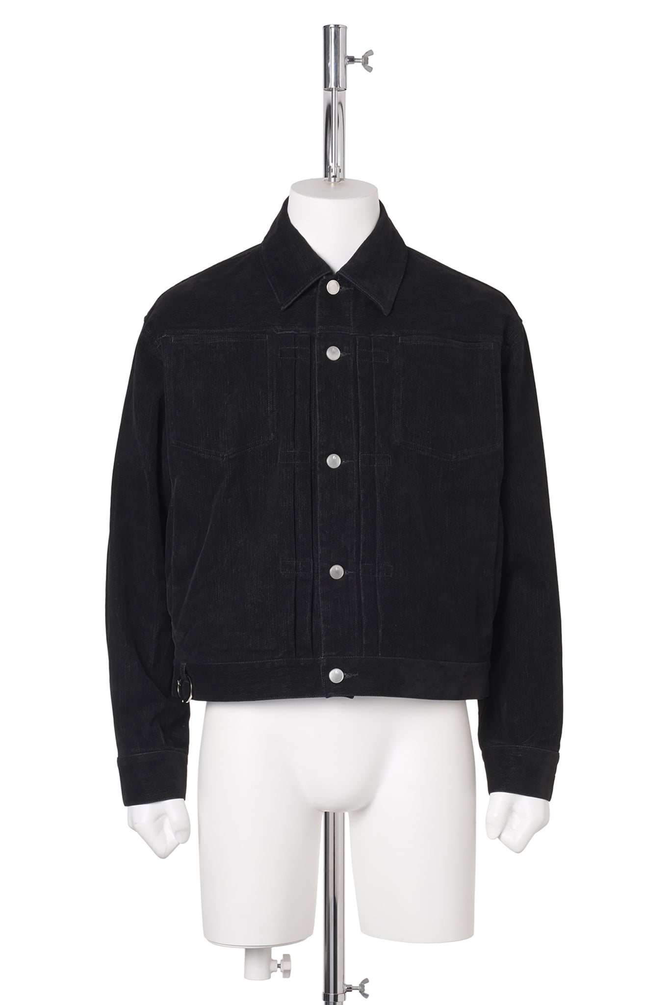 FLOCKED DENIM JACKET / BLACK