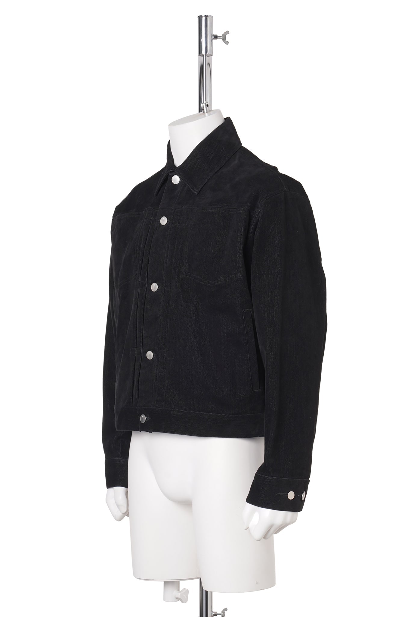 FLOCKED DENIM JACKET / BLACK