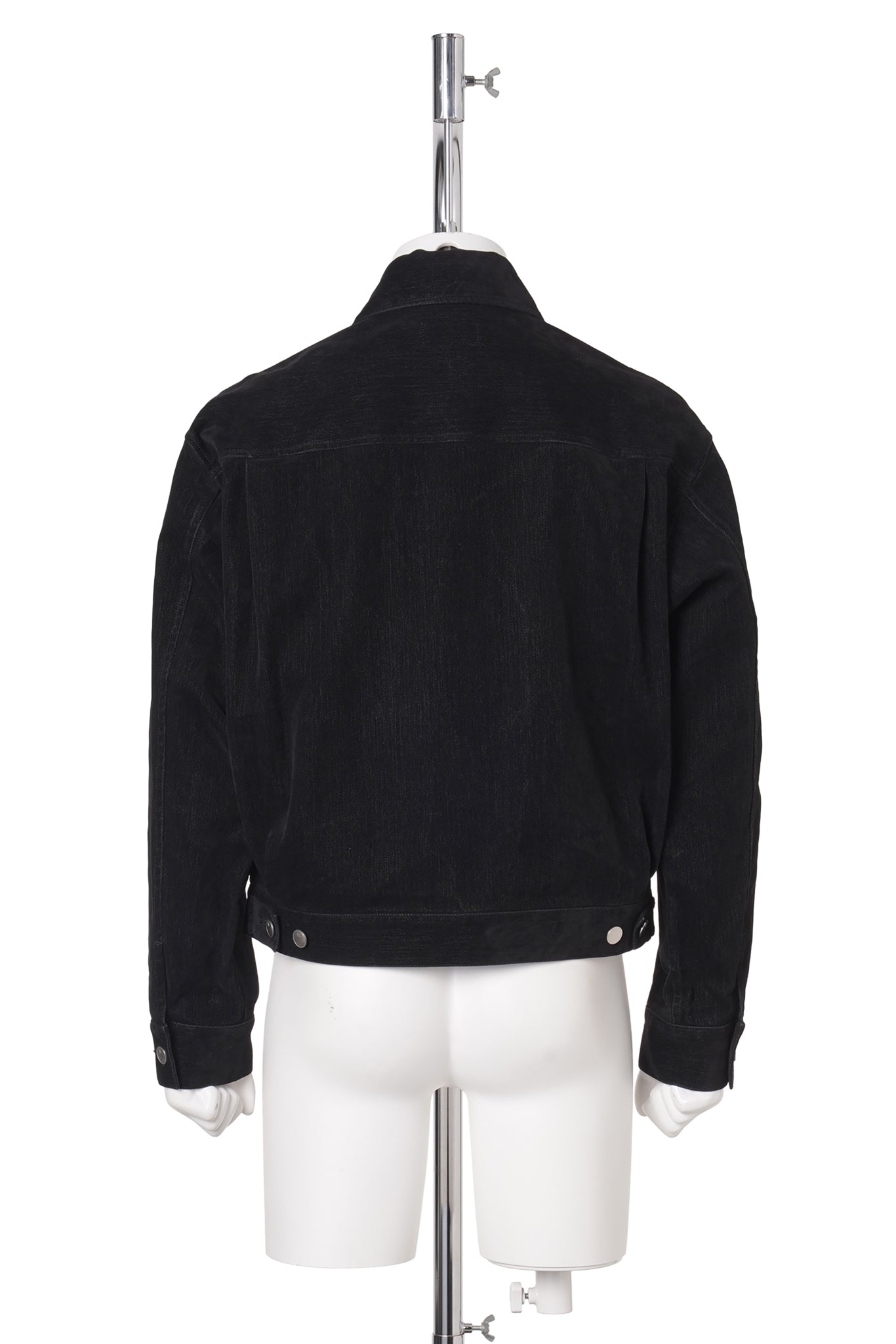 FLOCKED DENIM JACKET / BLACK