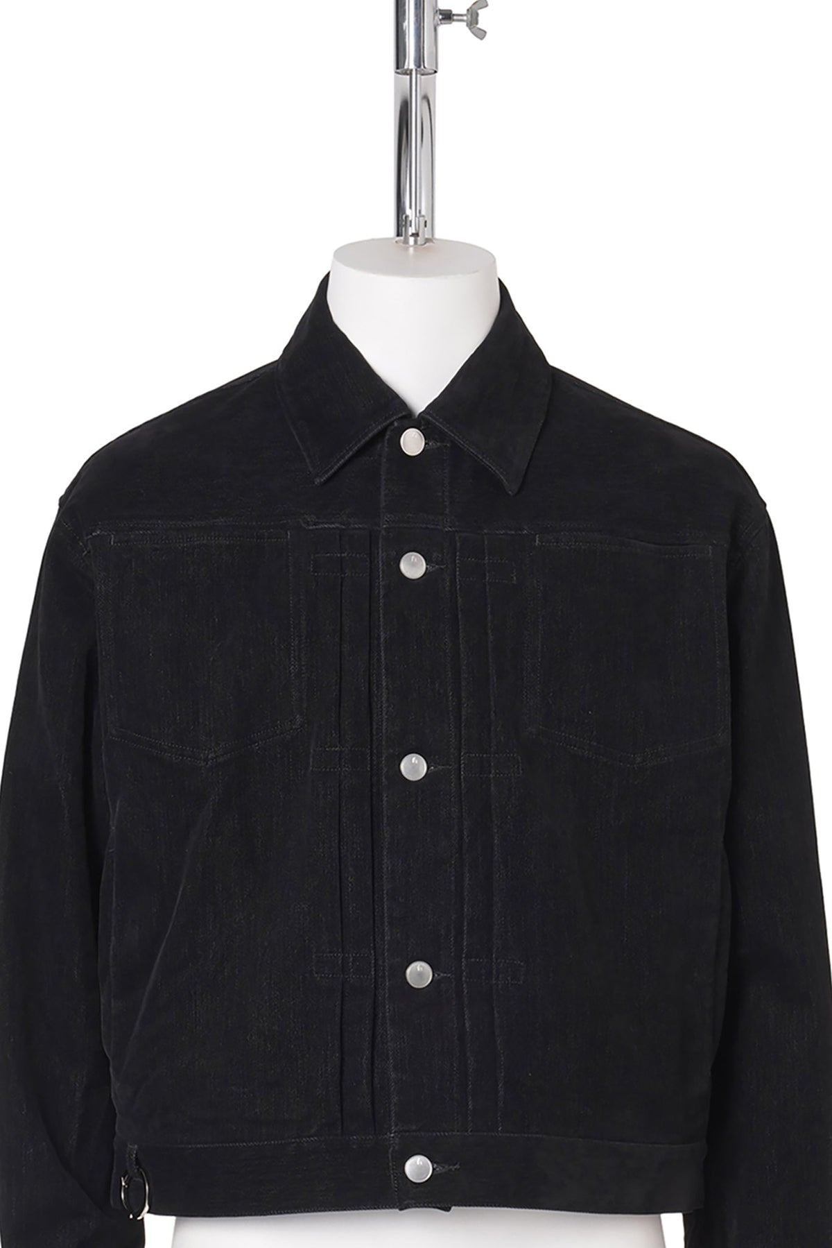 FLOCKED DENIM JACKET / BLACK