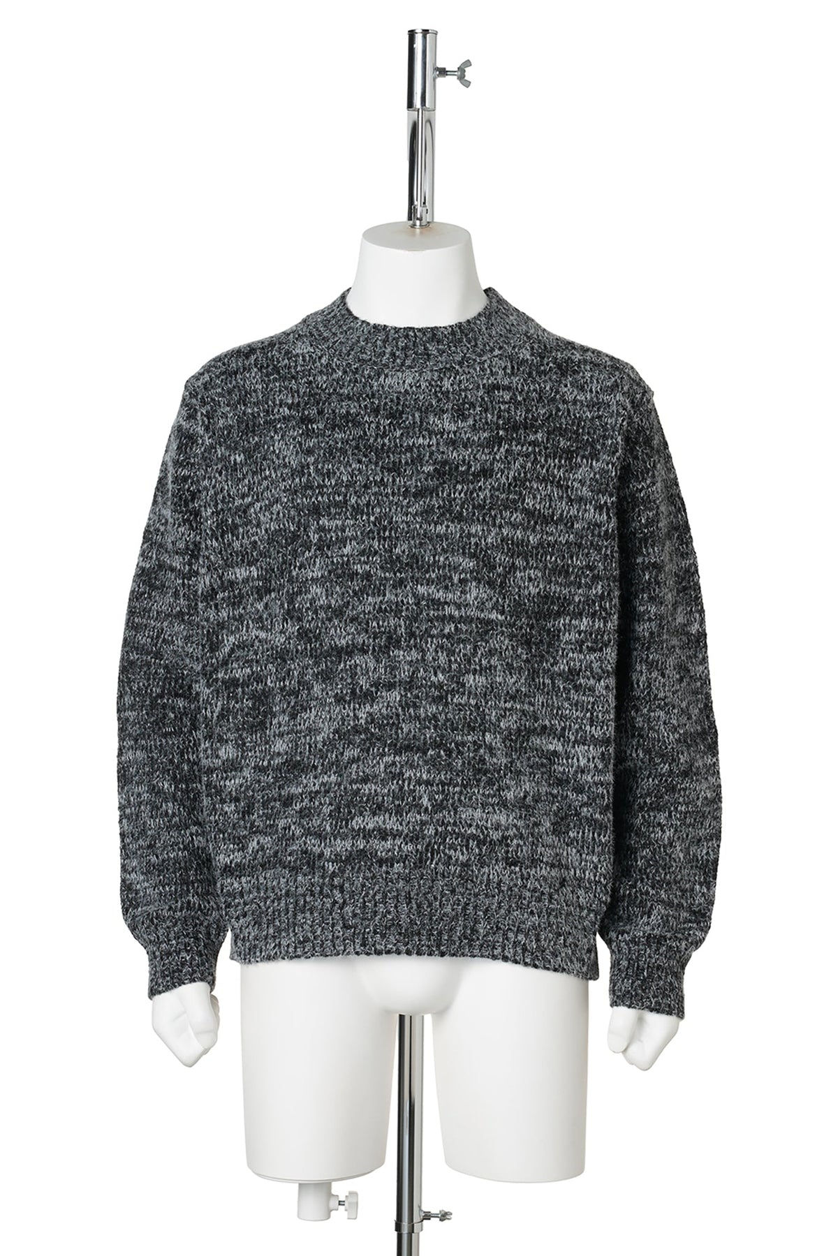 WHITE NEP KNIT PULLOVER / BLACK × WHITE