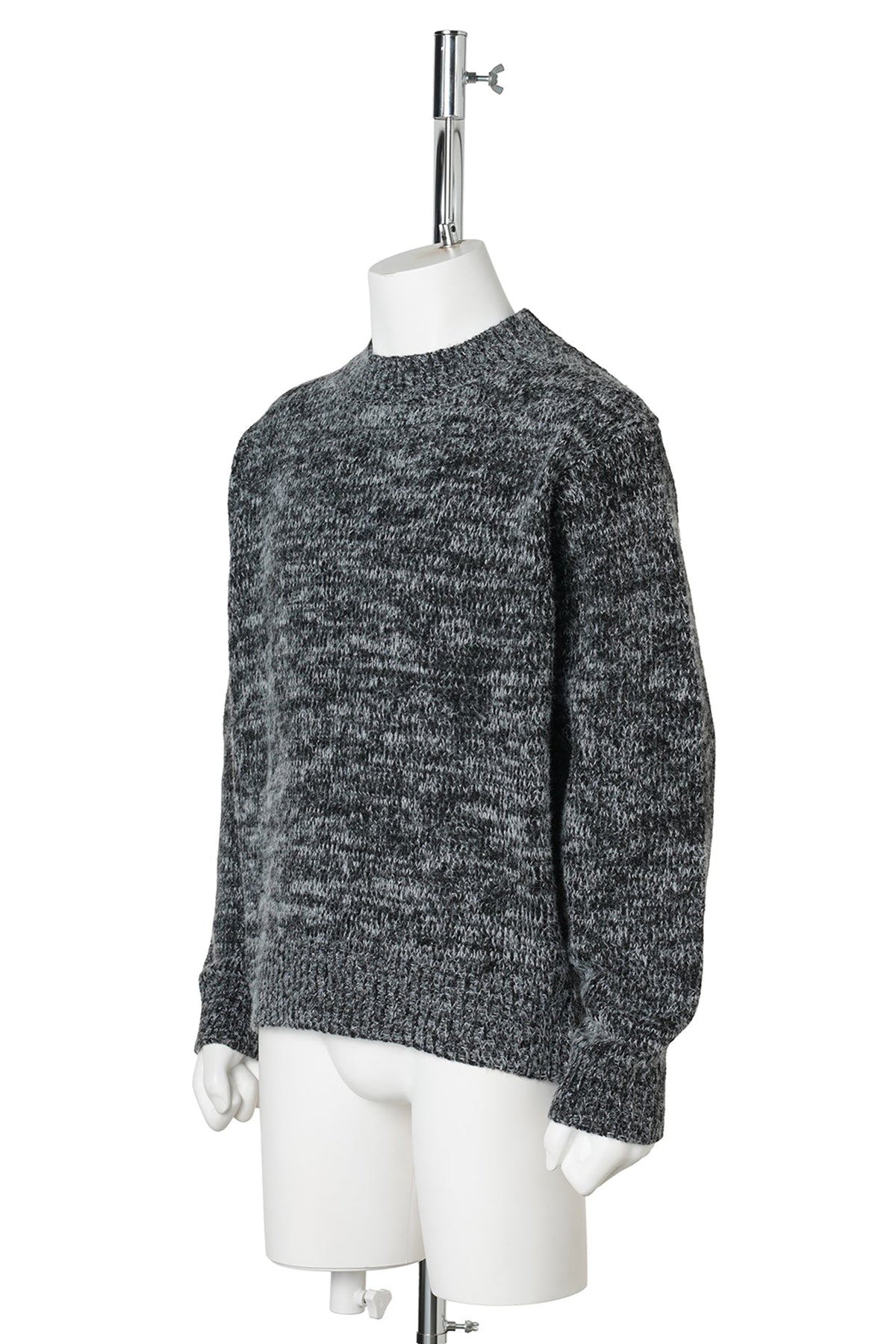 WHITE NEP KNIT PULLOVER / BLACK × WHITE