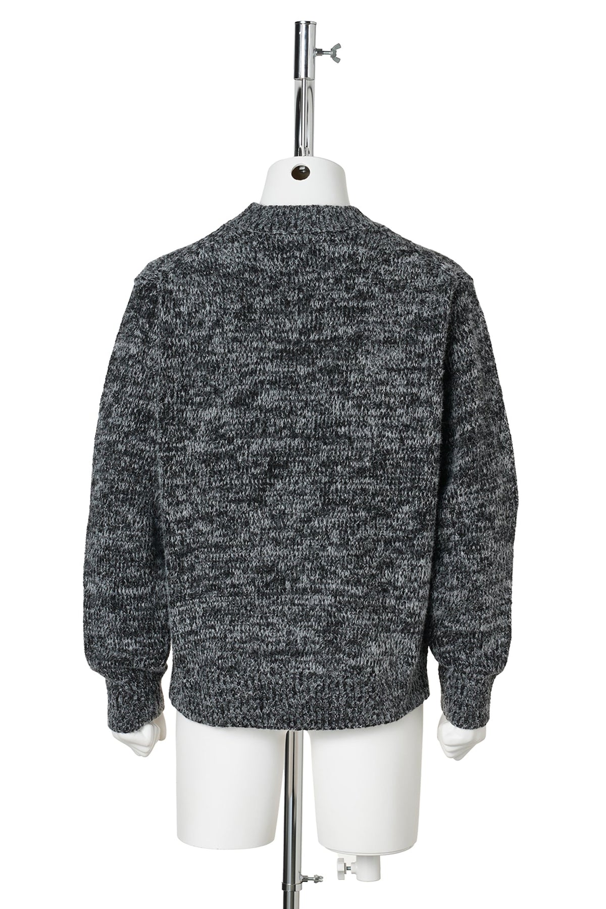 WHITE NEP KNIT PULLOVER / BLACK × WHITE