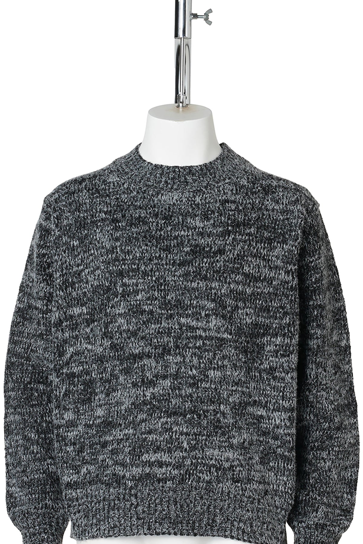 WHITE NEP KNIT PULLOVER / BLACK × WHITE
