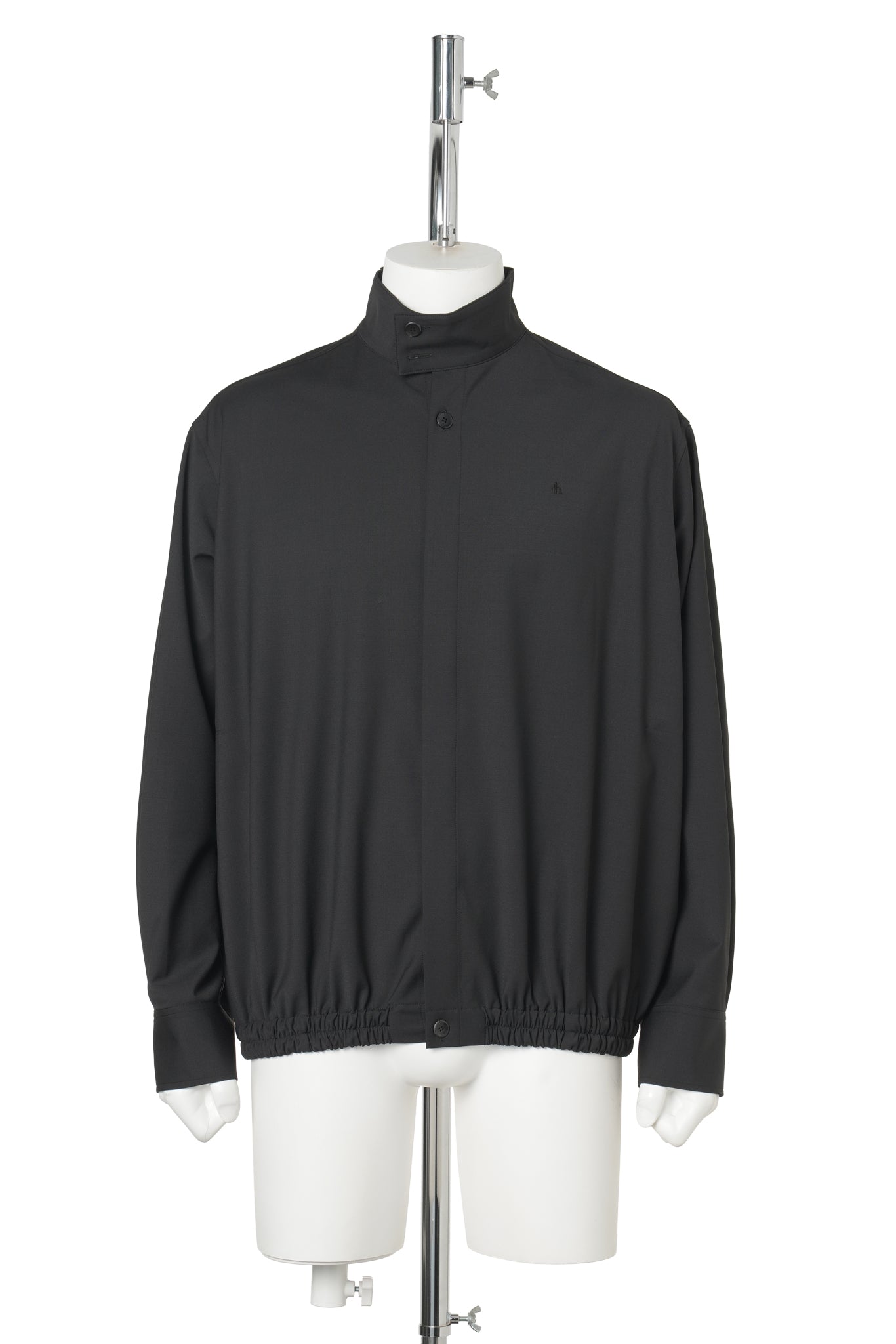 STAND COLLAR VOLUME SHIRT / BLACK